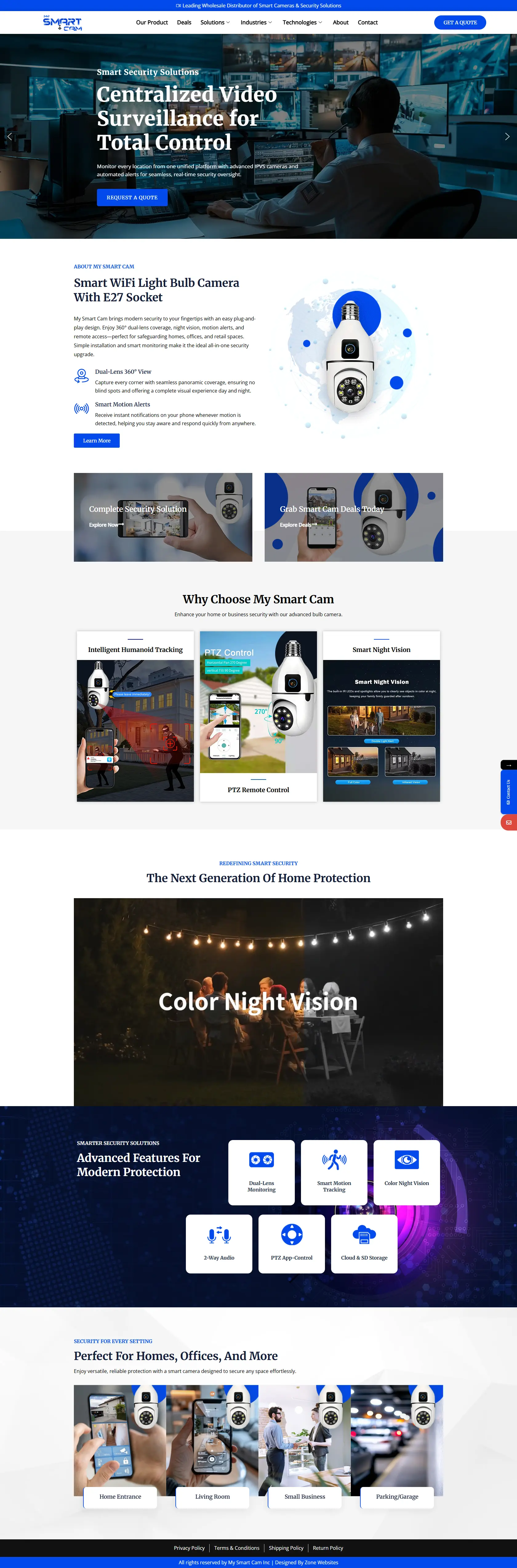 CCTV camera Website Layout